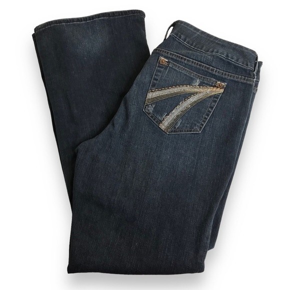 torrid Denim - Torrid Denim Jeans Straight Leg Boot Cut Distressed Dark Wash Womens Size 16